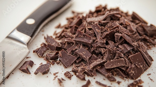 Finely Chopped Dark Chocolate Ideal for Baking and Cooking in Various Recipes and Treats