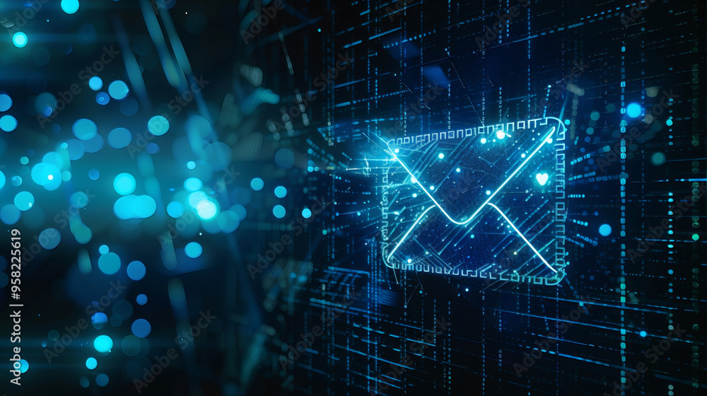 data stream message email technology digital concept data stream message email technology digital concept