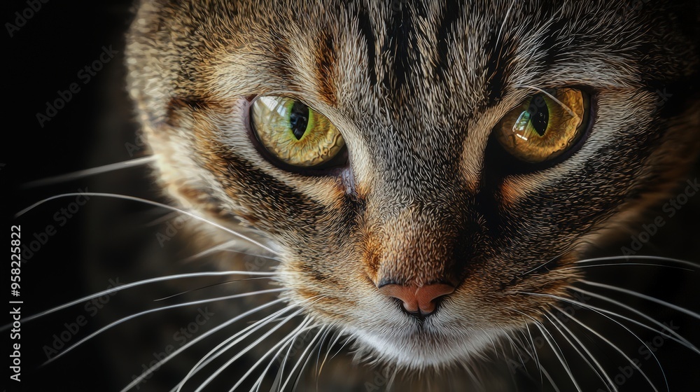 Close-up of a tabby cat's face Close-up of a tabby cat's face
