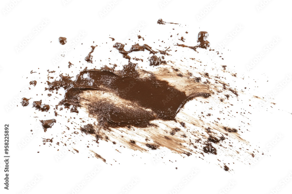 splattered mud drops and smears isolated on transparent background, dirty texture, PNG