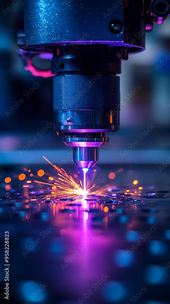 Industrial Laser Cutting Machine Close Up Photo Industrial Laser Cutting Machine Close Up Photo