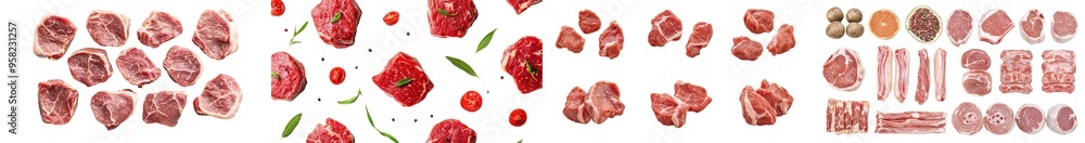 Full length view of pork leg collection on transparency Full length view of pork leg collection on transparency