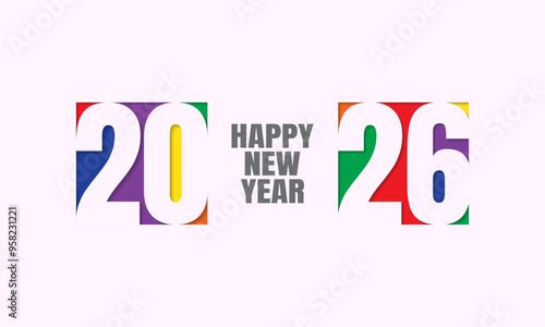 2026 Happy New Year Background Design.