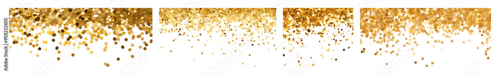 Gold confetti png cut out element set Gold confetti png cut out element set