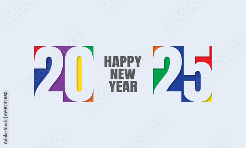 2025 Happy New Year Background Design.