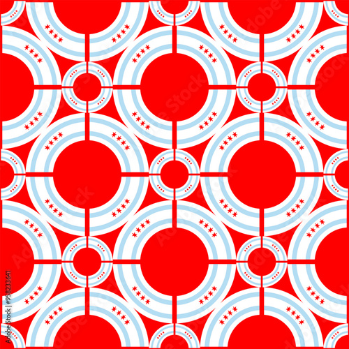 chicago city pattern design. circle background. vector illustration