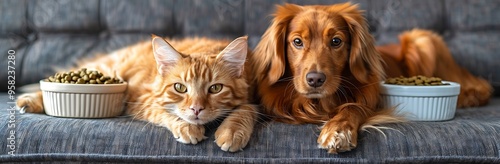 Cute Cat and Dog Together photo