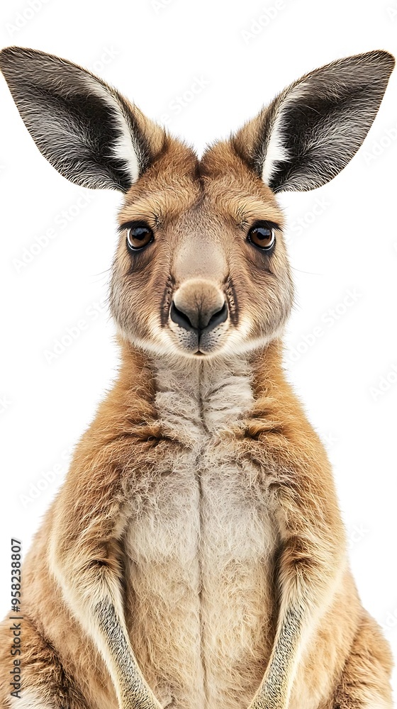 Closeup Portrait of a Red Kangaroo, Realistic Photo Closeup Portrait of a Red Kangaroo, Realistic Photo