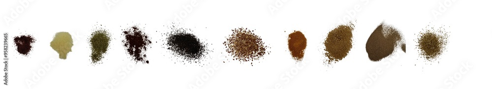 Close-up macro shot of various spices Close-up macro shot of various spices