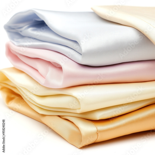 Folded Bed Sheets Isolated
