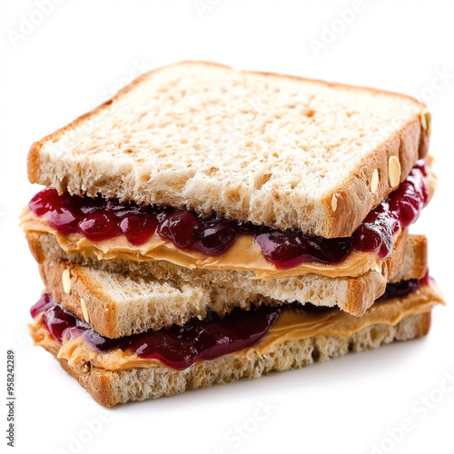 Peanut Butter And Jelly Sandwich Isolated