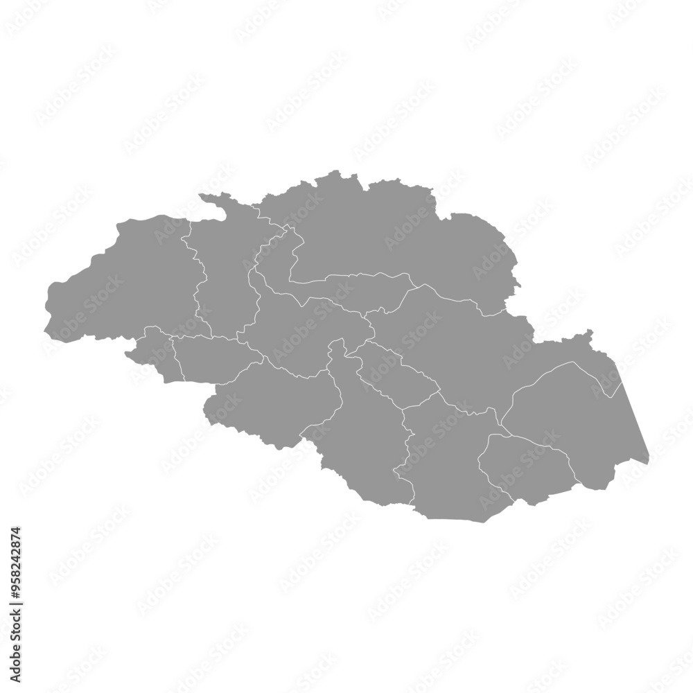 Gilgit Baltistan map with districts. Vector illustration. Gilgit Baltistan map with districts. Vector illustration.
