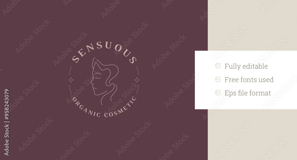 Beauty woman portrait minimalist silhouette circle line logo design template vector illustration. Female face feminine lady head emblem for skin face hair care cosmetology cosmetic shop store label Beauty woman portrait minimalist silhouette circle line logo design template vector illustration. Female face feminine lady head emblem for skin face hair care cosmetology cosmetic shop store label