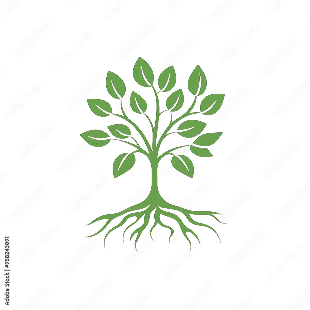Simple line art tree logo Simple line art tree logo