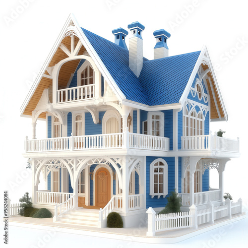 Two Story House Isolated
