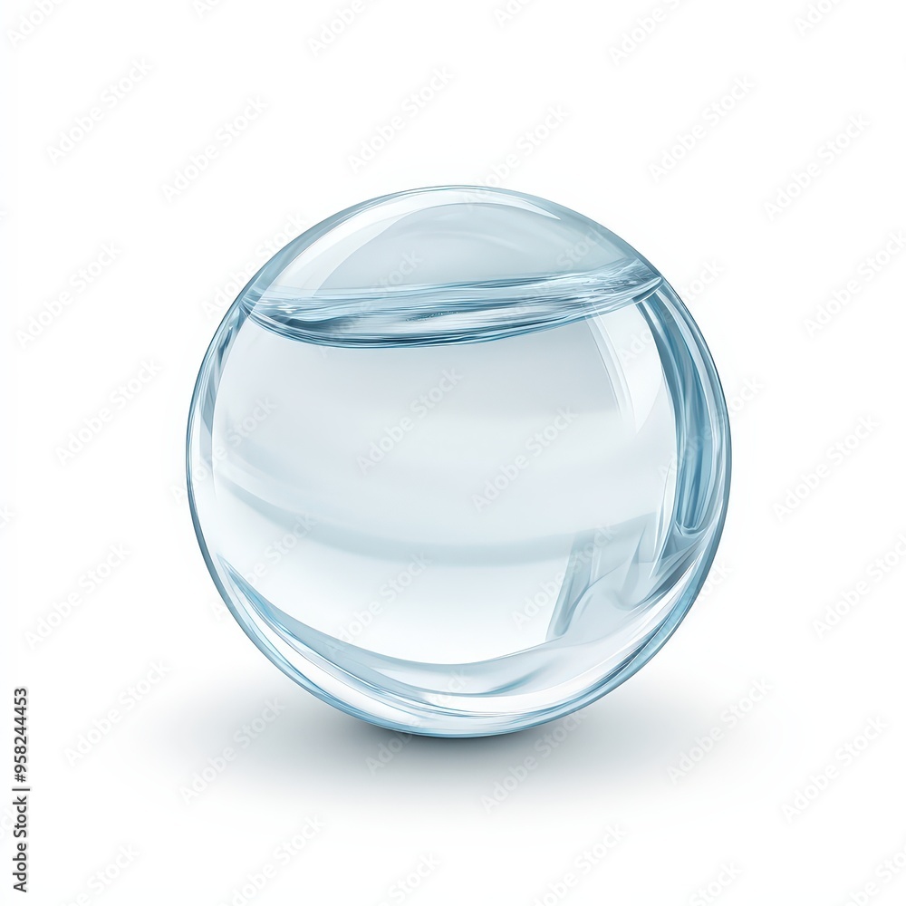 A clear ball with water inside of it A clear ball with water inside of it