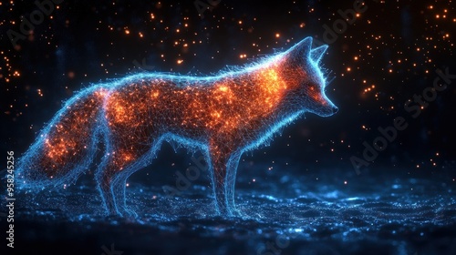 Digital Art: A glowing fox