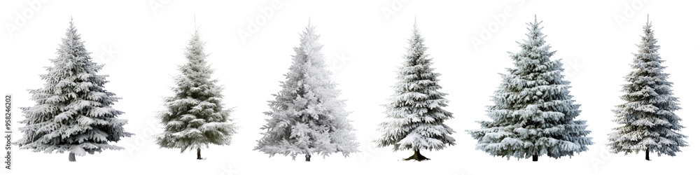 Obraz premium Christmas tree png cut out element set