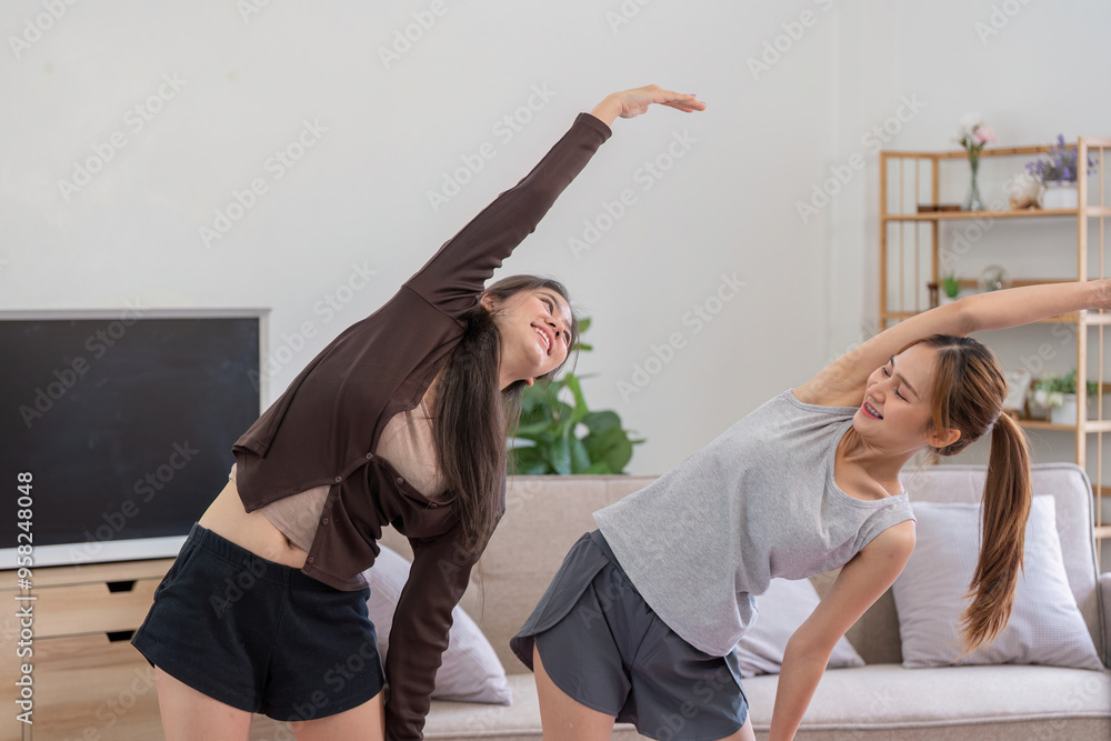 Fototapeta premium Dynamic stretching exercises for a fit and active life
