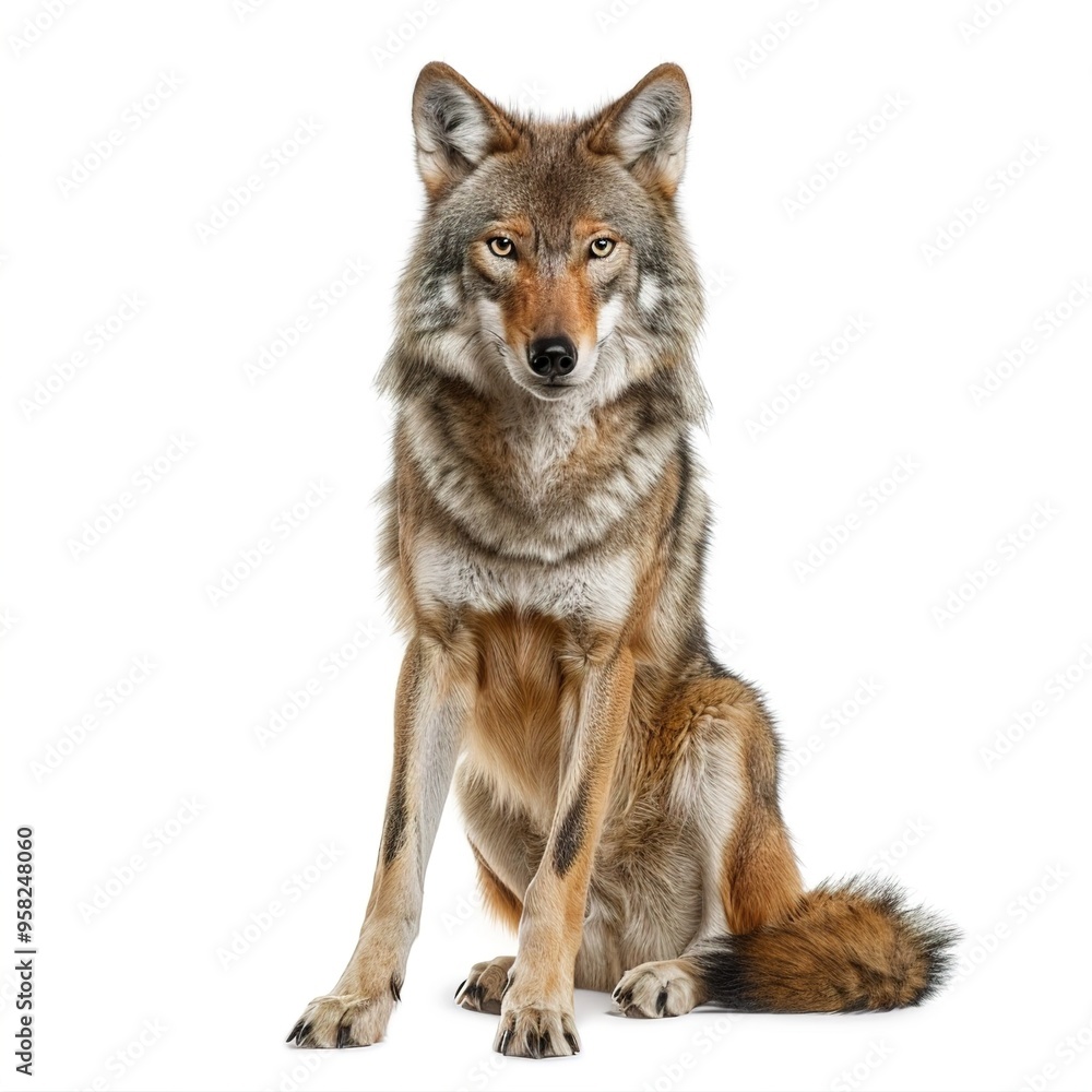 Fototapeta premium Arabian Wolf on Transparent Background isolated on white background 