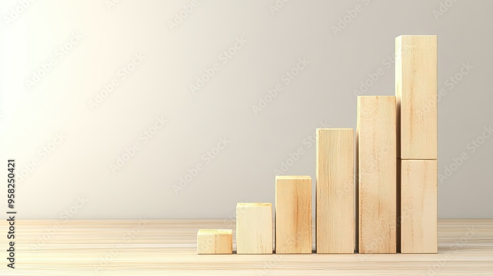 Business success symbolized by an upward trend and ample space for copy, set against a neutral background. Business success symbolized by an upward trend and ample space for copy, set against a neutral background.