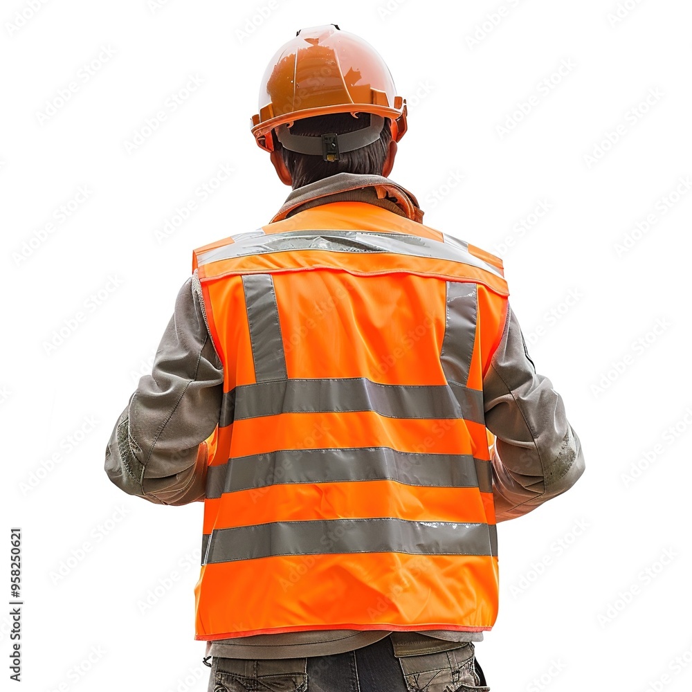Construction worker in high-visibility vest Construction worker in high-visibility vest