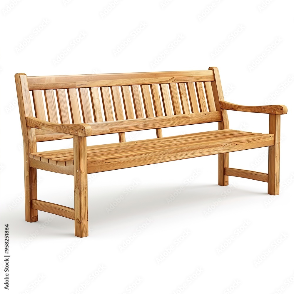 a wooden bench isolated on a white background a wooden bench isolated on a white background
