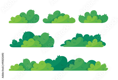 Green bush blossom. grass bush vector illustration