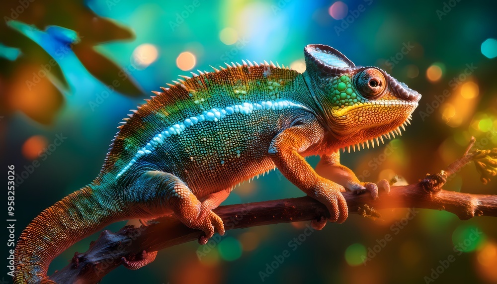 A chameleon with the ability to turn invisible at will, blending seamlessly into any background with a shimmering aura. A chameleon with the ability to turn invisible at will, blending seamlessly into any background with a shimmering aura.
