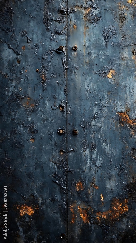Rusty Metal Texture Background - Dark Blue Grunge Metal Wall Rusty Metal Texture Background - Dark Blue Grunge Metal Wall