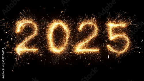 a wallpaper with the lettering "2025" made out of firework