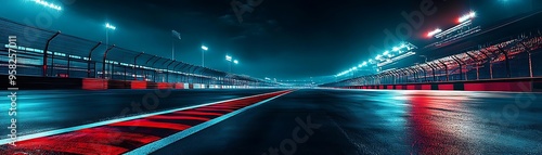 Obraz na płótnie Race Track Night Lights Realistic Image w salonie