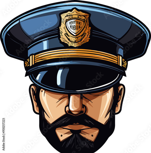 Police head clipart desing illustration