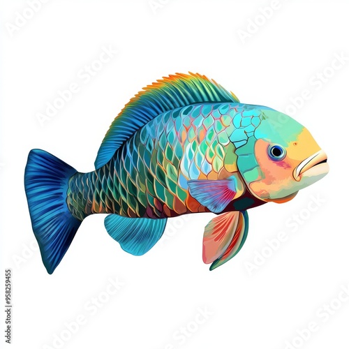 vector graphic of a parrotfish