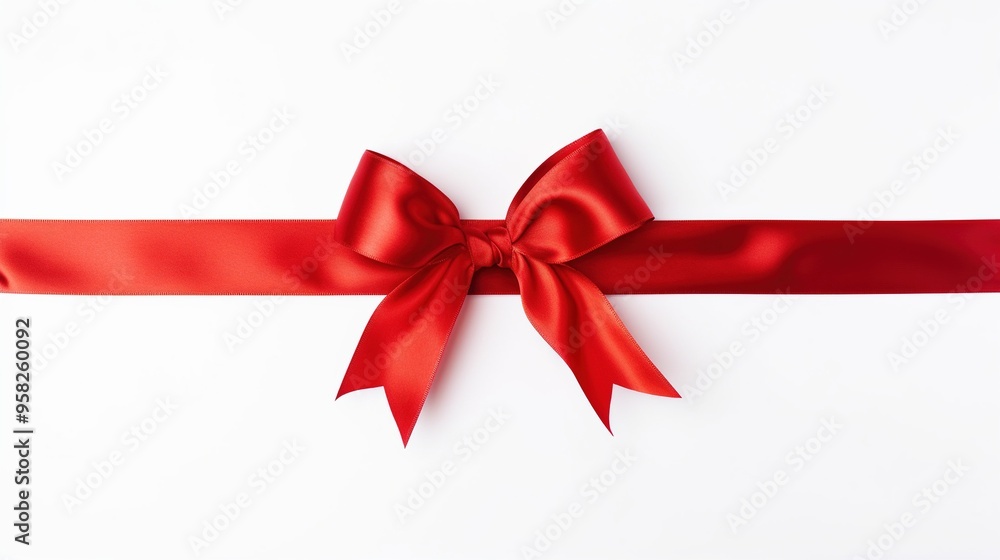 Luxurious red color ribbon isolated on white background Luxurious red color ribbon isolated on white background