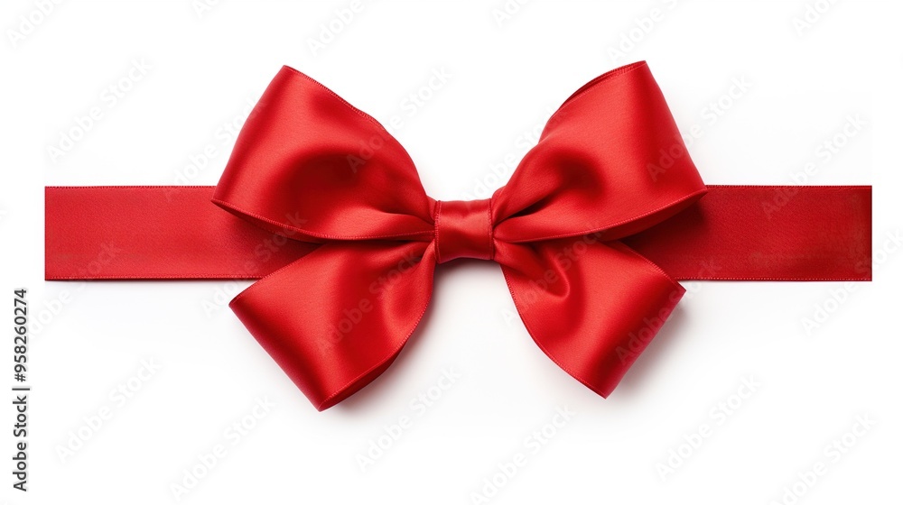 Luxurious red color ribbon isolated on white background Luxurious red color ribbon isolated on white background