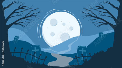 silhouette illustration background with halloween theme