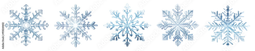 PNG blue snowflake, winter set PNG blue snowflake, winter set