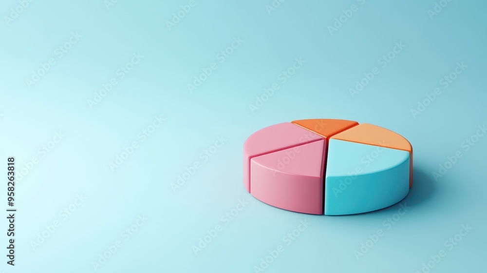 Obraz premium Pie chart rebalancing with stock and bond symbols, 3D illustration