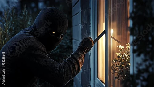 thief into a house, captured by CCTV cameras