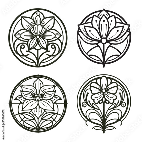 Art Nouveau Flower 09