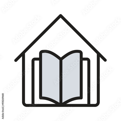 Get this amazing icon of homework, homeschooling vector