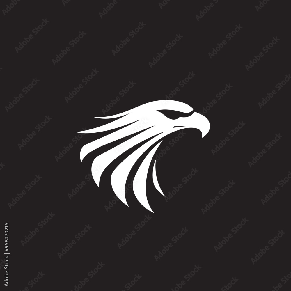 Fototapeta premium Eagle in cartoon, doodle style . Image for t-shirt, web, mobile apps and ui. Isolated 2d vector illustration in logo, icon, sketch style, Eps 10, black and white. AI Generative