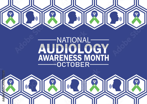 National Audiology Awareness Month October Vector illustration. Suitable for greeting card, poster and banner.