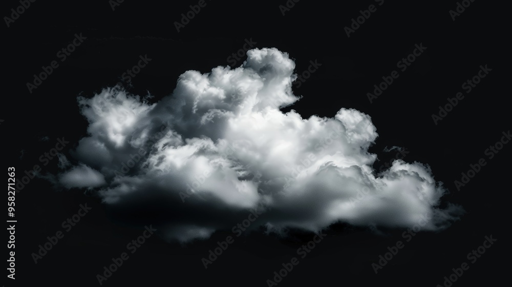 Single cloud against black sky Single cloud against black sky