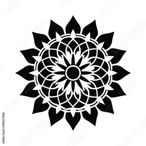 Round ornament frame or Circular pattern in the form of mandalas on a white background is composed of a large round for decoration as well as ethnic elements Arabic ornaments