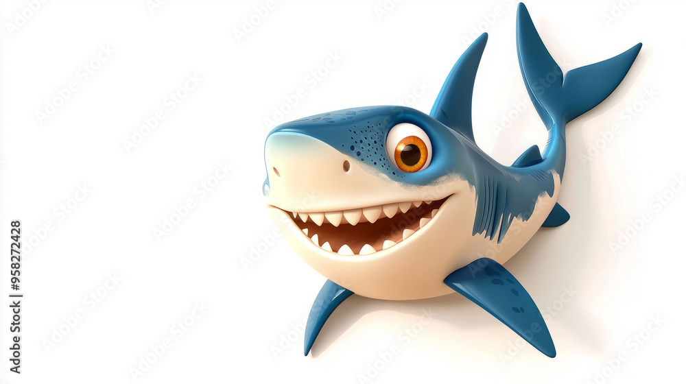 shark cartoon isolated on white shark cartoon isolated on white
