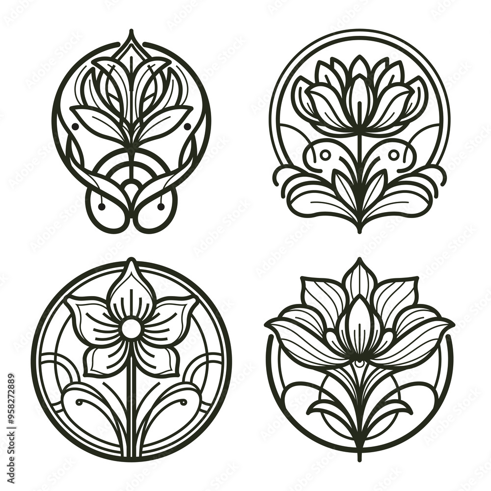 Art Nouveau Flower 10 Art Nouveau Flower 10