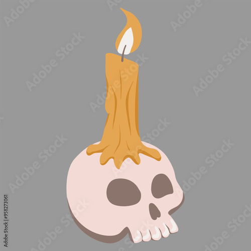 skull and candle, halloween item