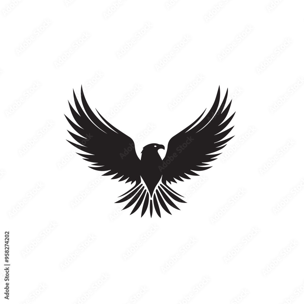 Fototapeta premium Eagle in cartoon, doodle style . Image for t-shirt, web, mobile apps and ui. Isolated 2d vector illustration in logo, icon, sketch style, Eps 10, black and white. AI Generative